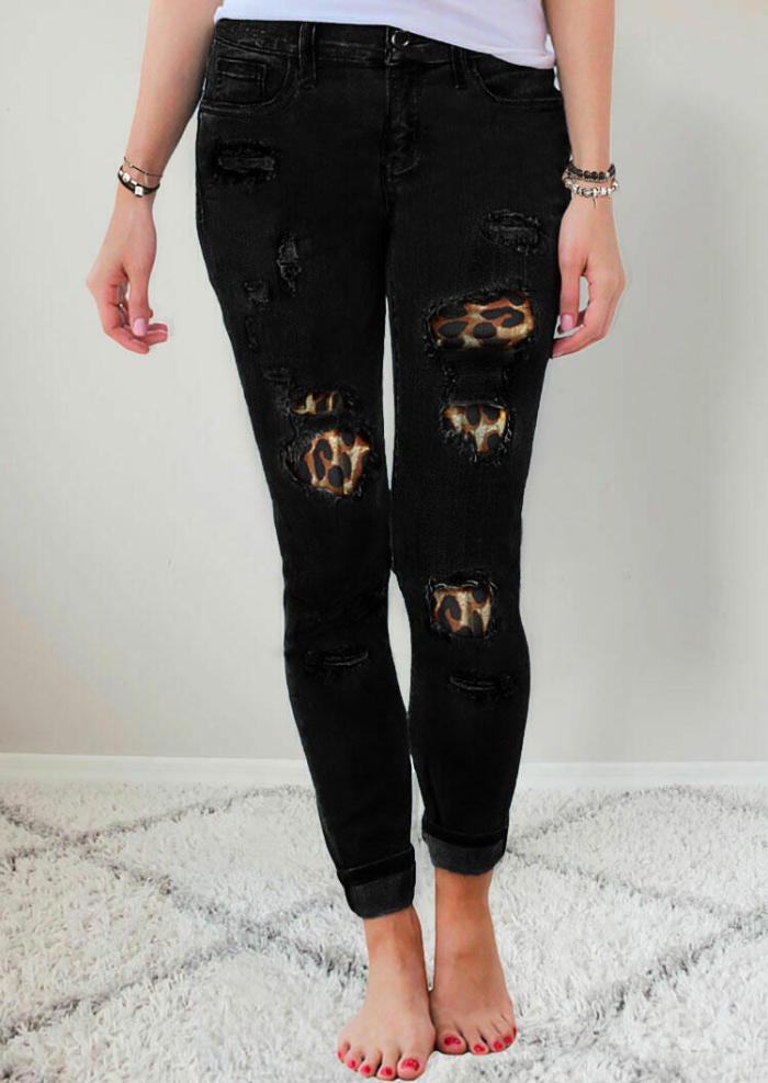 New 2022 Women's High Waisted Skinny Destroyed Ripped Hole Denim