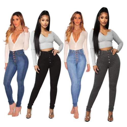 New High Waist Jeans For Women Slim Stretch Denim Jean