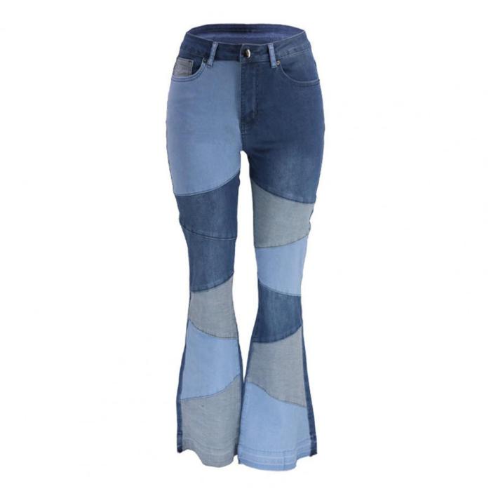 Fashion Women Jeans High Waist  Leg Denim Jeans