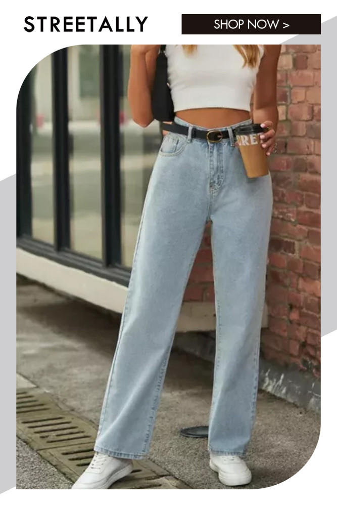 Women's Fashion Butterfly Print Light Jeans