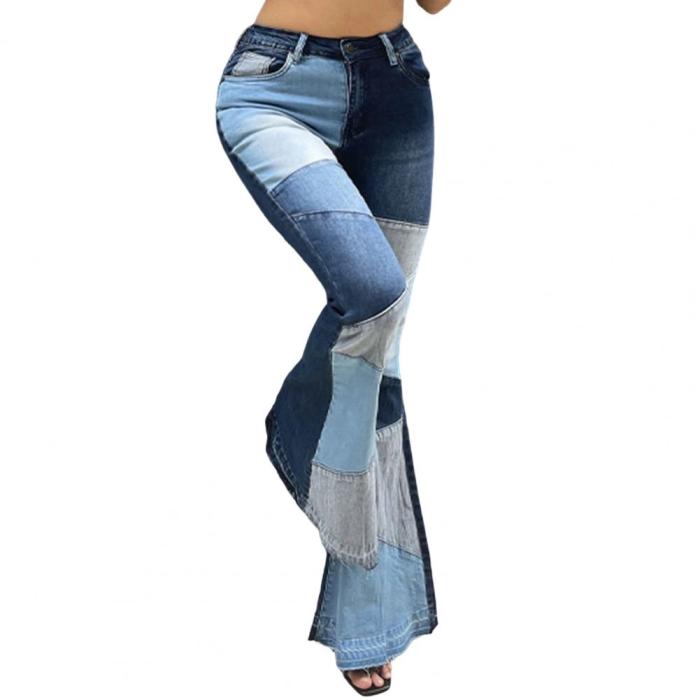 Fashion Women Jeans High Waist  Leg Denim Jeans