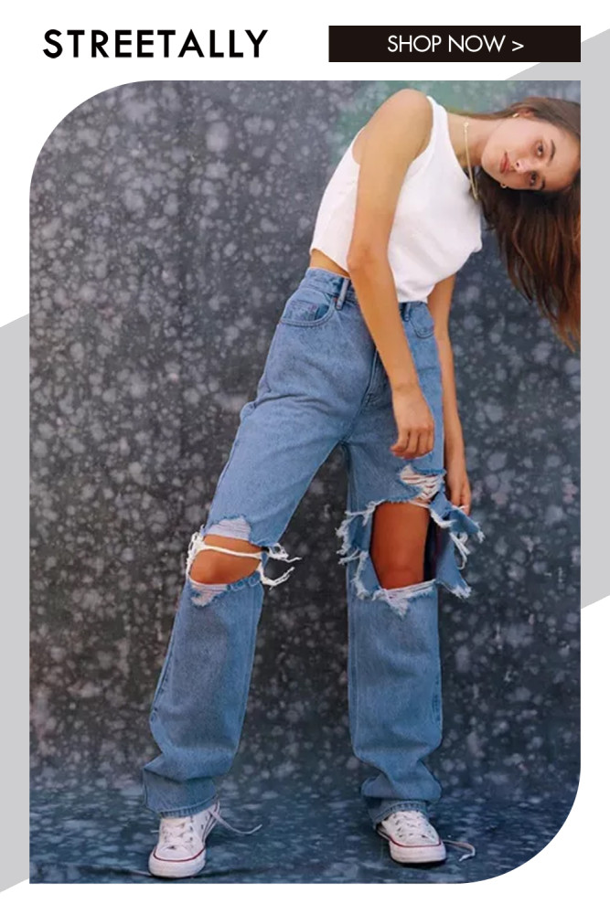 Streetwear High Waist Women's Fashion Jeans