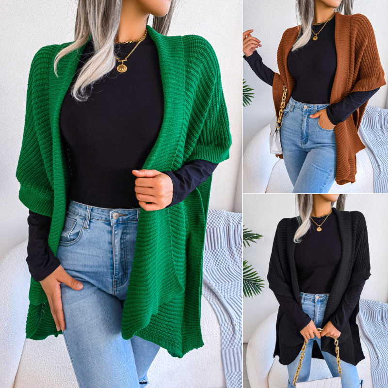 Casual Loose Plus Size Solid Fashion Sweaters&Cardigans