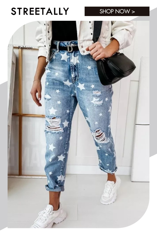 Autumn Boyfriend Jeans Woman Slim Hole Jeans