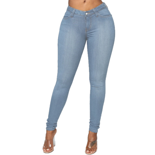 High Waist Stretch Skinny Pencil Jeans Pants Women Plus Size Jeans