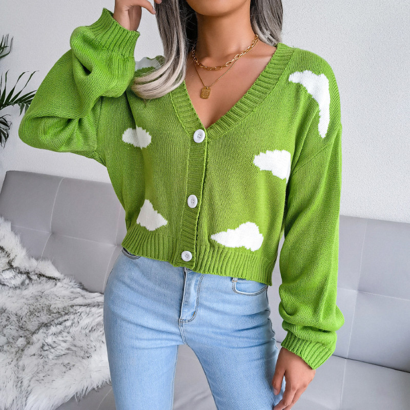 Baiyun Knitted V-Neck Fashion Loose Sweaters&Cardigans