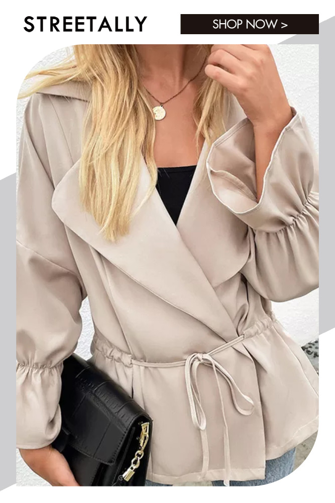 Apricot All-matching Fashion Casual Trench Coats