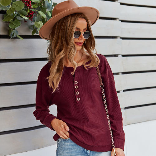 Autumn Women T-shirts Solid Color Sweatshirt