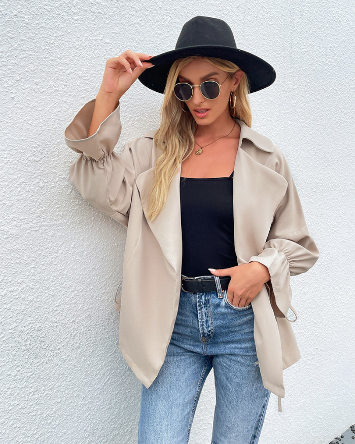 Apricot All-matching Fashion Casual Trench Coats