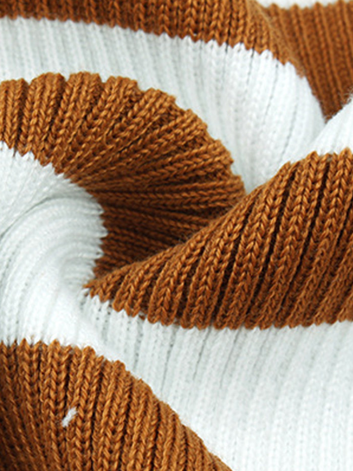 Women's V-Neck Striped Sweater