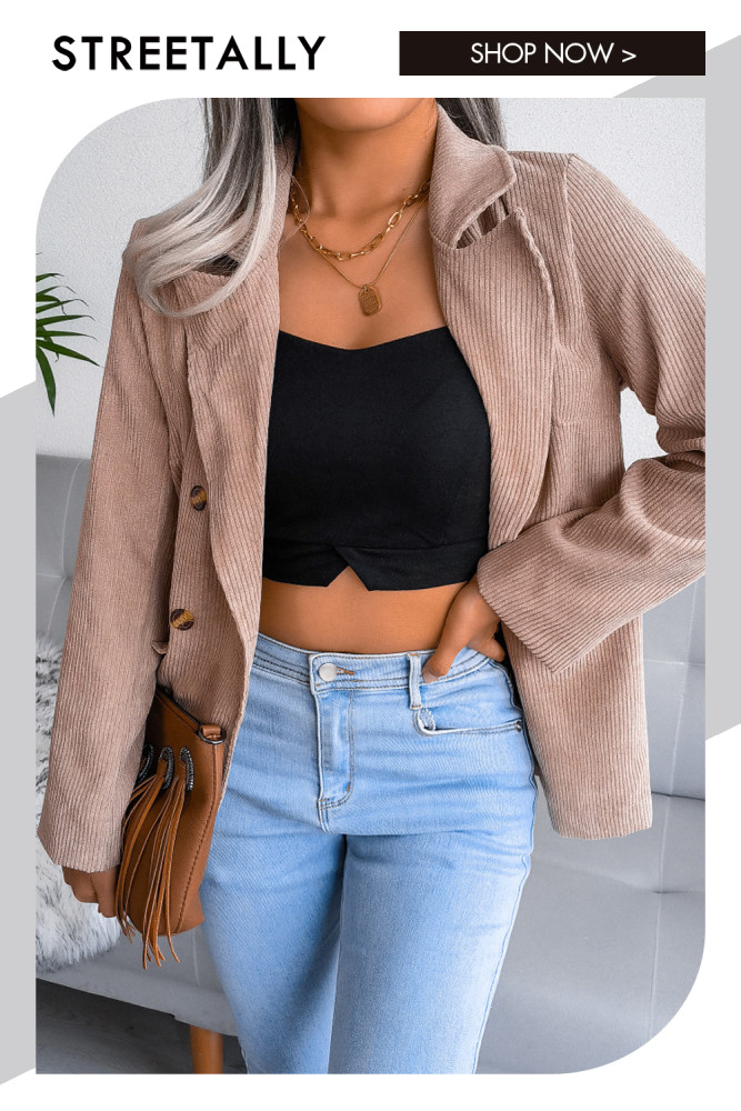 Double Breasted Solid Lapel Fashionable Suits Coat