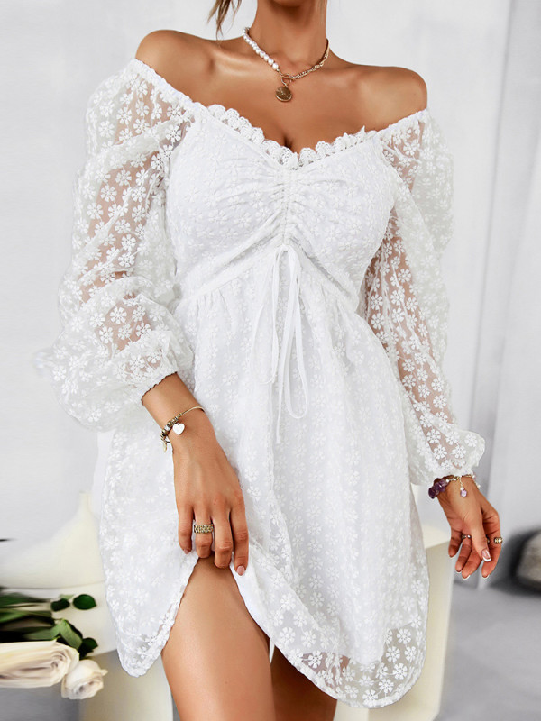 Elegant Long Sleeve Mini Dress