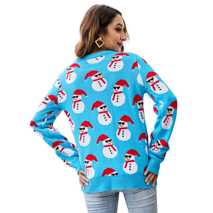 Women's Winter Whale Tail Sweater Funny Santa Ugly Christmas Jumper