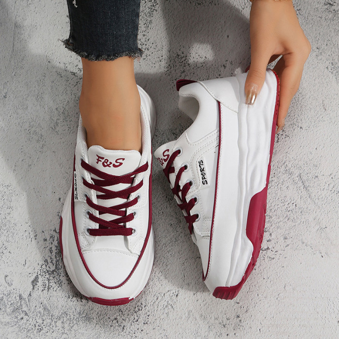 Fashionable Thick Bottom High Tie Muffin Bottom Casual Sneakers