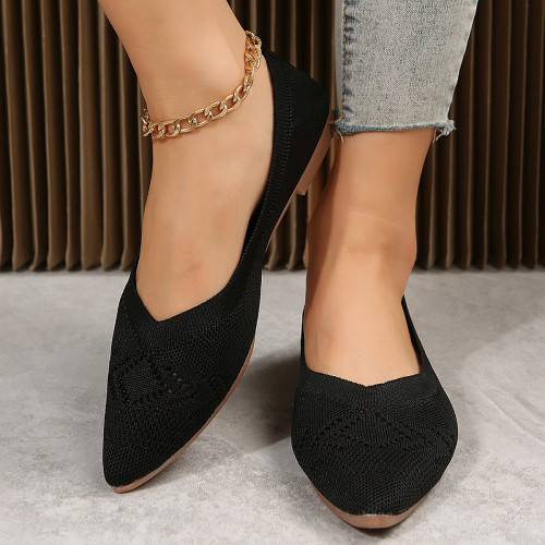 Knitted Lady Soft Bottom Comfortable And Versatile Flat&loafers