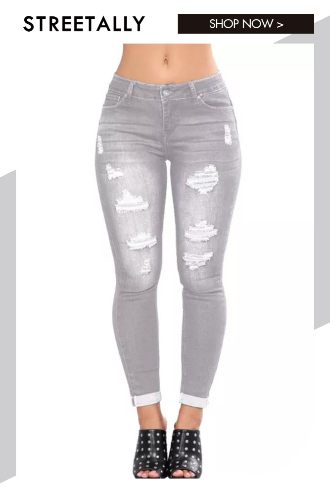 Women's Denim Pencil Pants Fashion Street  Tight Stretchy Jeans