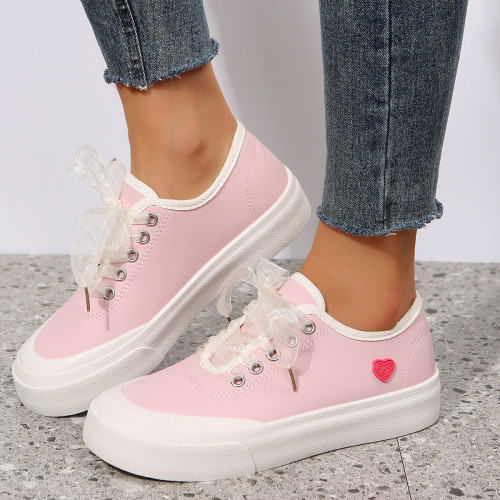 Round Head Fashion Shallow Mouth Flat Bottom Casual Sneakers