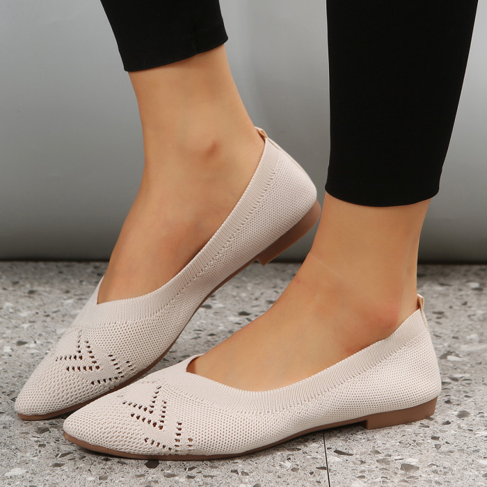 Knitted Lady Soft Bottom Comfortable And Versatile Flat&loafers