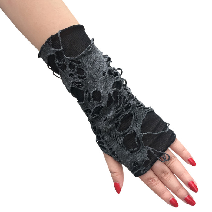 Sexy Gothic Black Fingerless Halloween Gloves