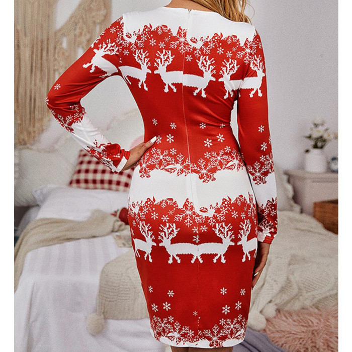 Christmas Dress for Women Sexy Slim Autumn Mini Dress