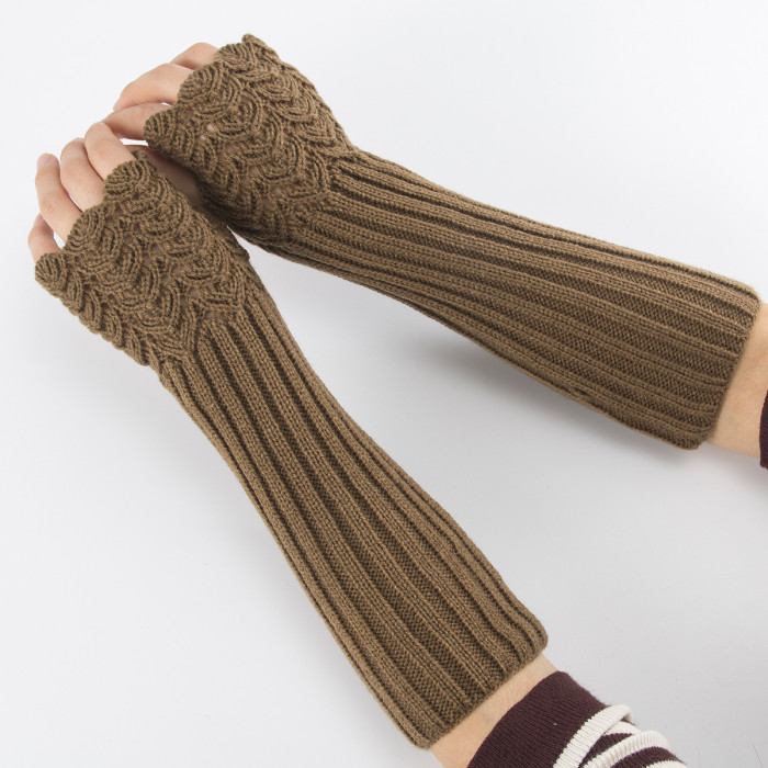 Fashion Knit Fingerless Wool Thermal Gloves For Men And Women