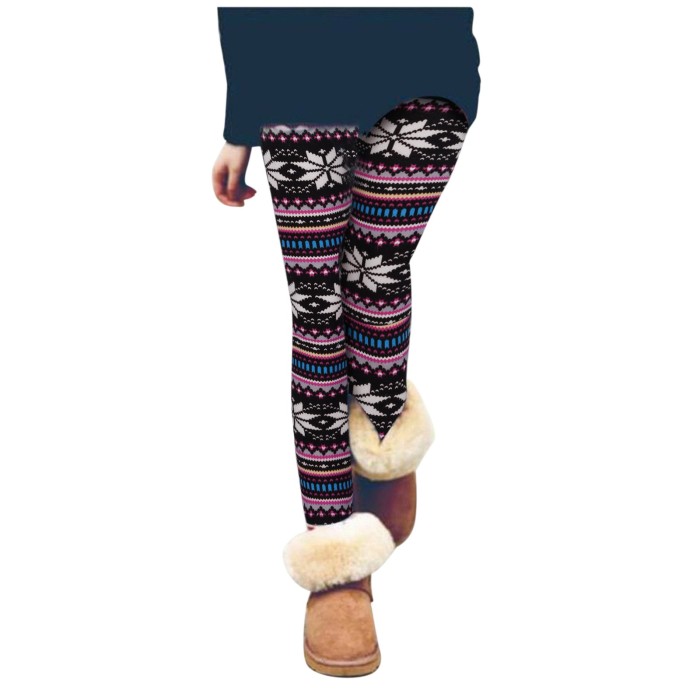 Women Christmas Leggings Tribal Snowflake Pattern Legging