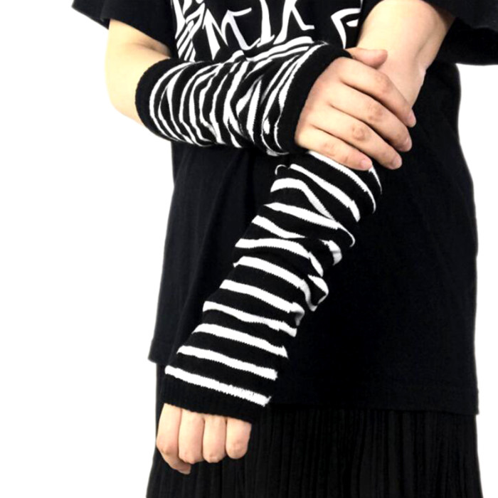 Fashion Knit Half Finger Arm Sleeves Gloves