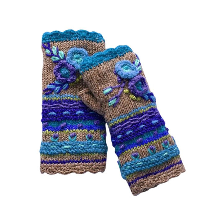 Warm Women's Casual Knit Fingerless Cashmere Mittens Gloves