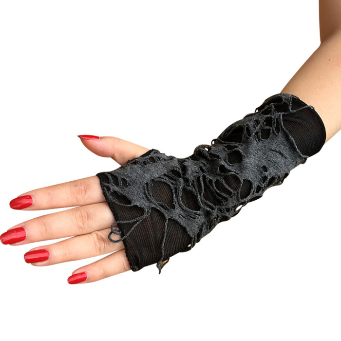 Sexy Gothic Black Fingerless Halloween Gloves