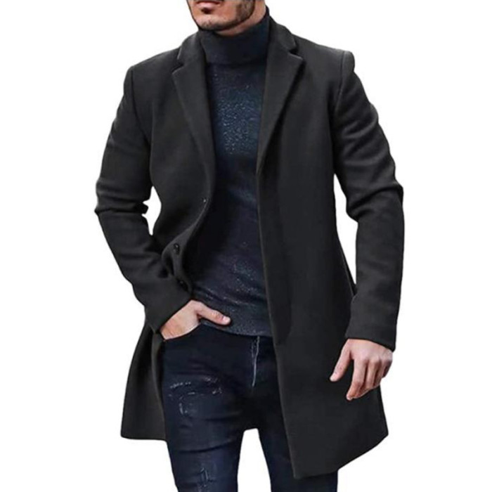 Men's Fashion Coat Wool Solid Color Loose Jackets