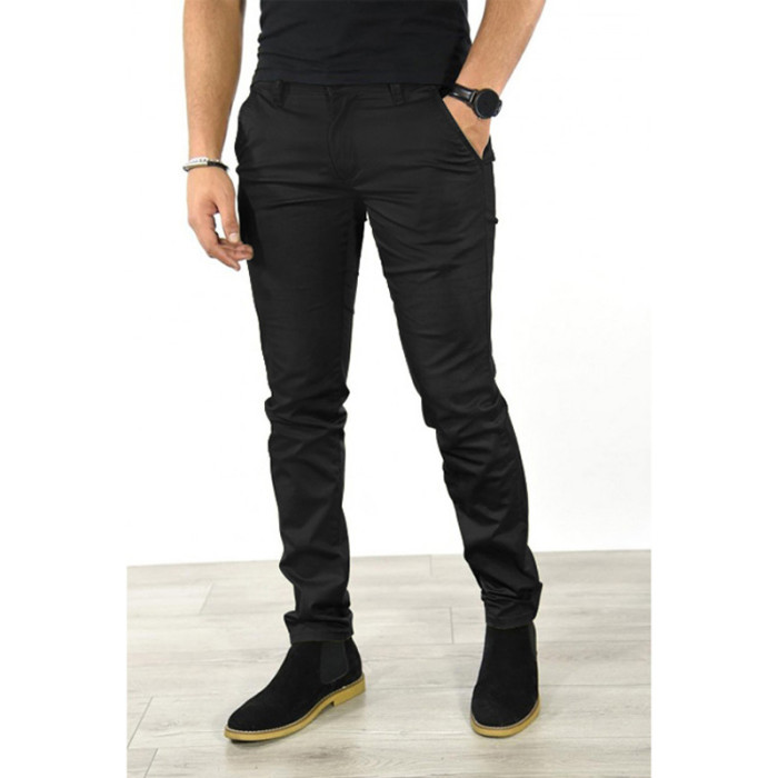 Fashion Casual Pants Men's Classic Business Solid Color Slim Straight Pants