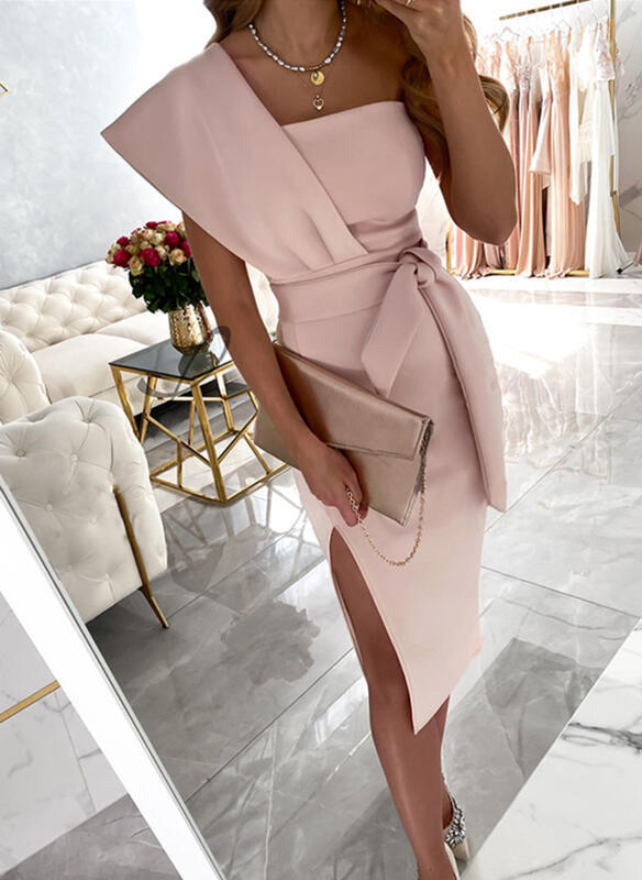 Elegant Sexy Slim Slit  Fashion Midi Dress