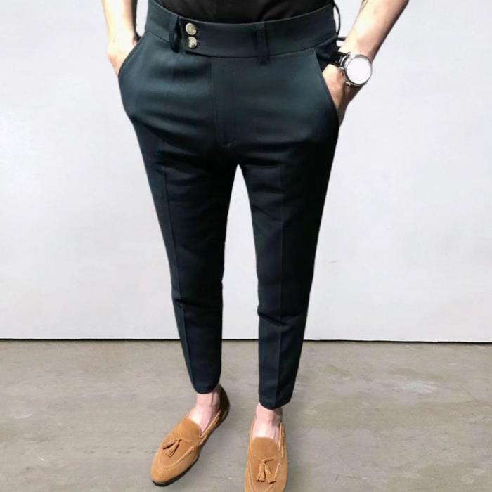 Men's Fashion Slim Casual Ankle Street Quality Suit Pants