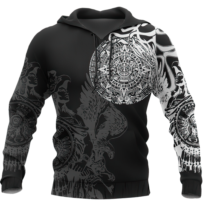 Men's Fashion Retro 3D Printing Casual Sweatshirt Hoodie