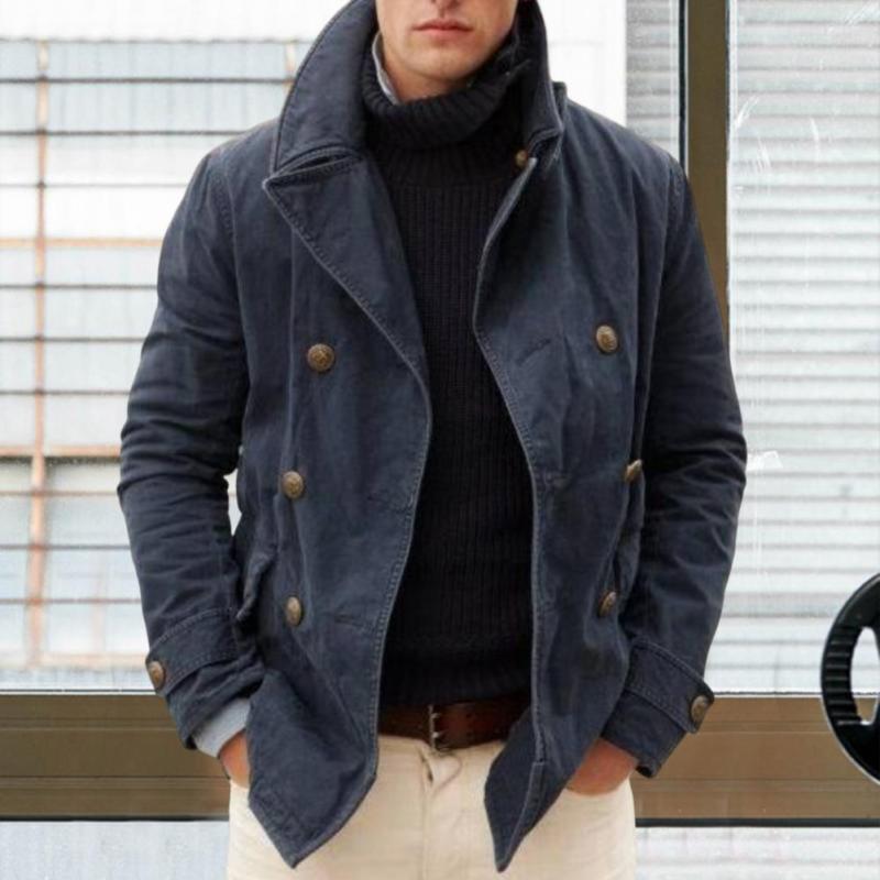 Men's Fashion Loose Lapel Warm Solid Color Casual Men's Outdoor Coats & Jackets