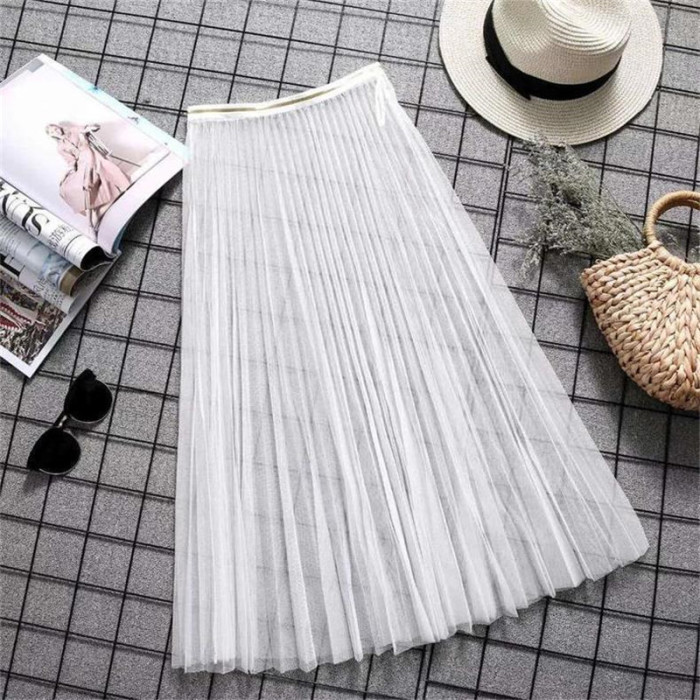 Sexy Mesh Lace Transparent Fashion Elastic High Waist Beach  Skirts