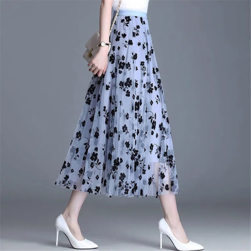 Elegant Print Fashion High Waist Elegant Bubble Skirt