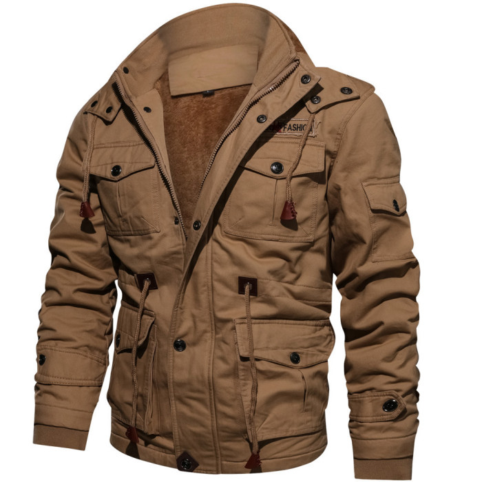 Winter Fleece Jacket Men's Casual Thickened Warm Pilot Outerwear
