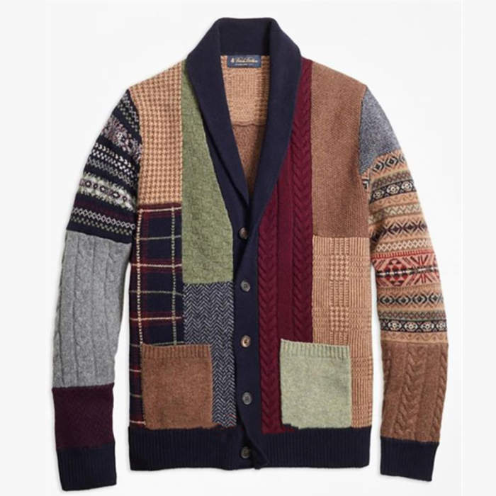 Harajuku Sweater Men's Winter Fashion Stitching Knitted Pocket Coats & Jackets