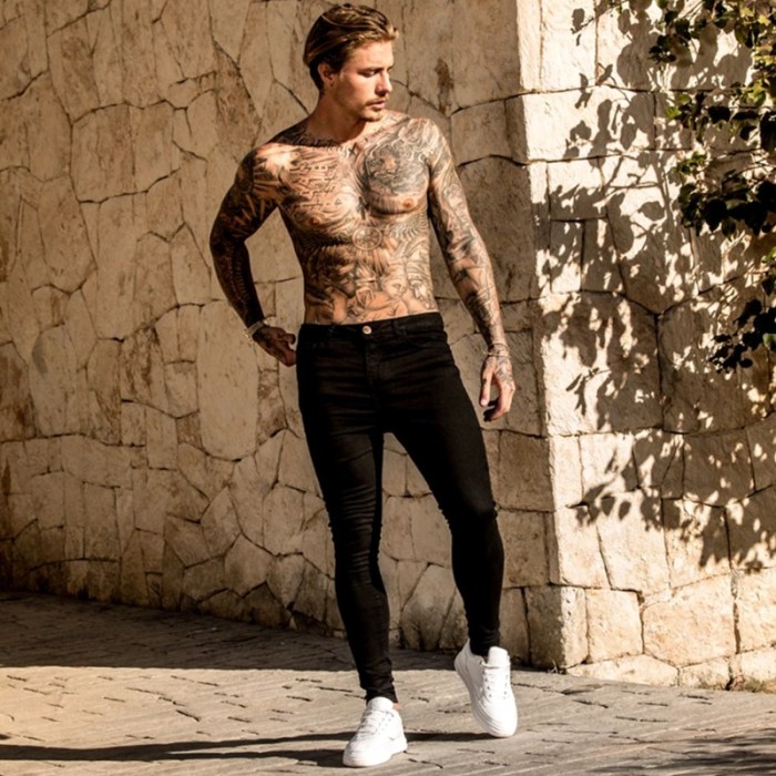 Stretch Men's Solid Color Casual Street High Street Slim Fashion Jeans