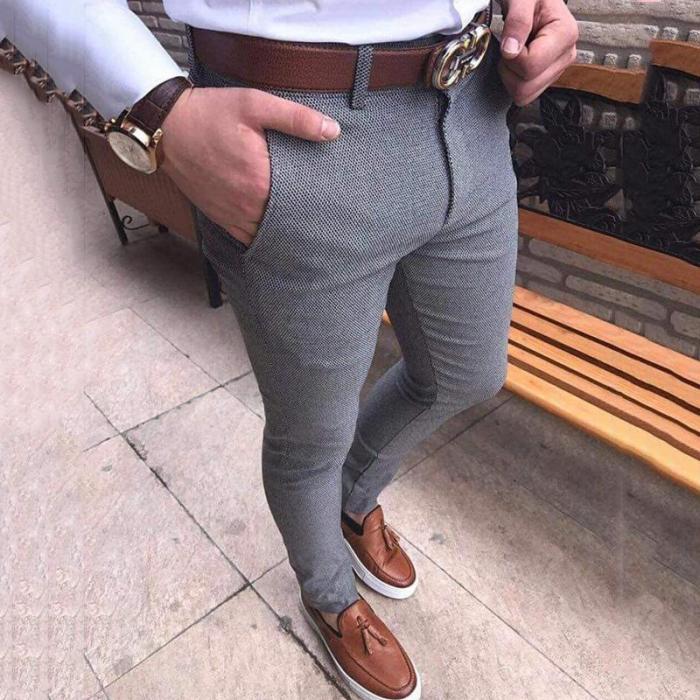 Men's Fashion Casual Business Slim Skinny Long Pants