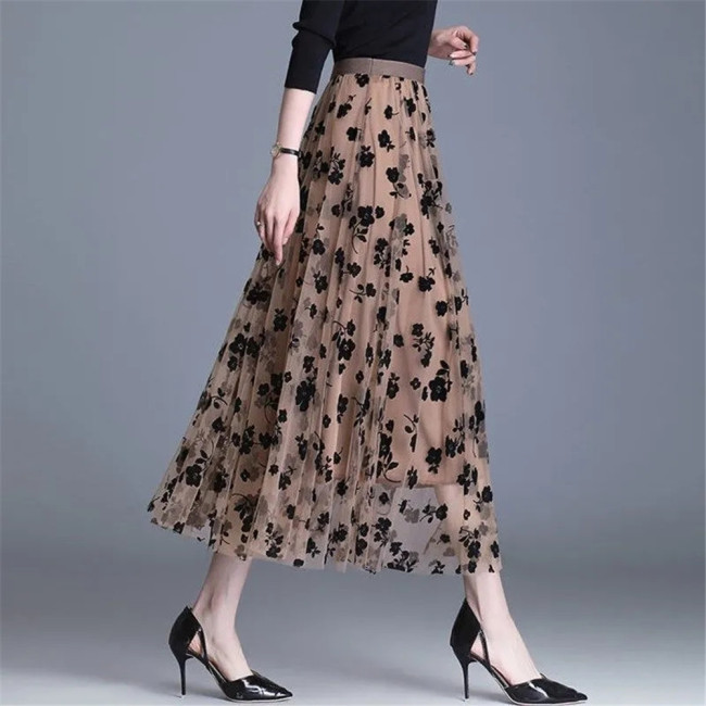 Elegant Print Fashion High Waist Elegant Bubble Skirt
