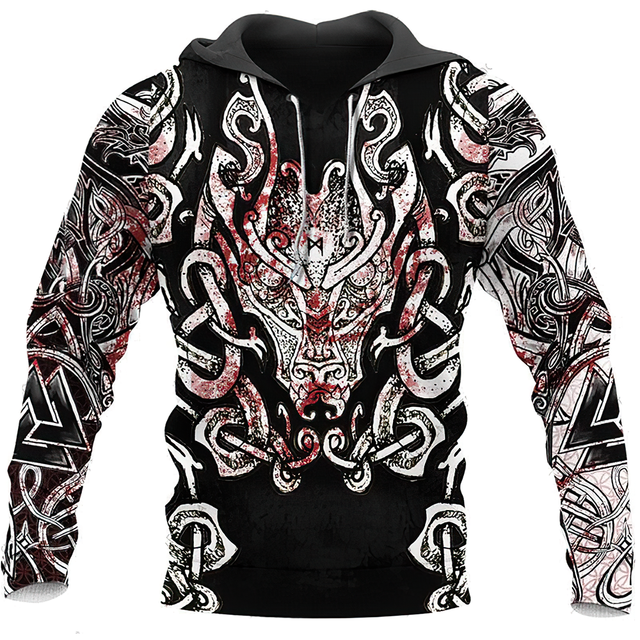 Men's Fashion 3D Full Body Printing Sports Zipper Pullover Casual  Hoodies & Sweatshirts