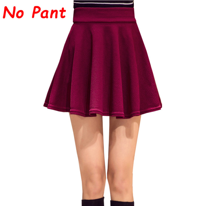 Solid Color Fashion High Waist Ballerina Pleated Mini Skirt