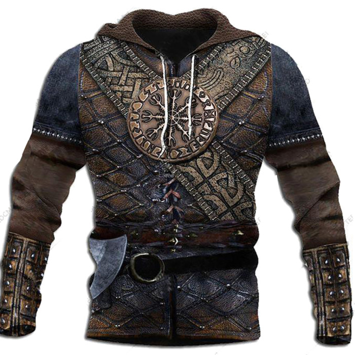 Men's Fashion Cap Long Sleeve Pullover Casual Loose Hoodie Coat