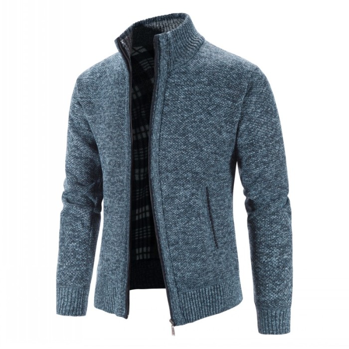 Men's Fashion Slim Cardigan Casual Sweater Solid Color Single Breasted  Coats & Jackets