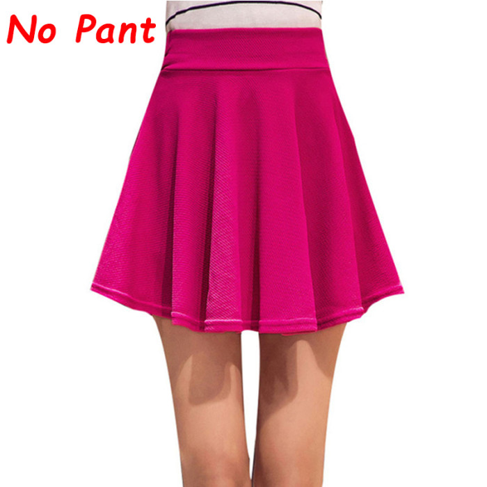 Solid Color Fashion High Waist Ballerina Pleated Mini Skirt