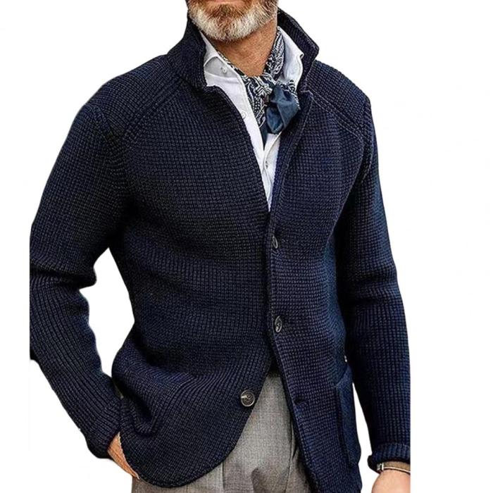 Men's Fashion Long Sleeve Elastic Warm Casual Thick Sweaters & Cardigan