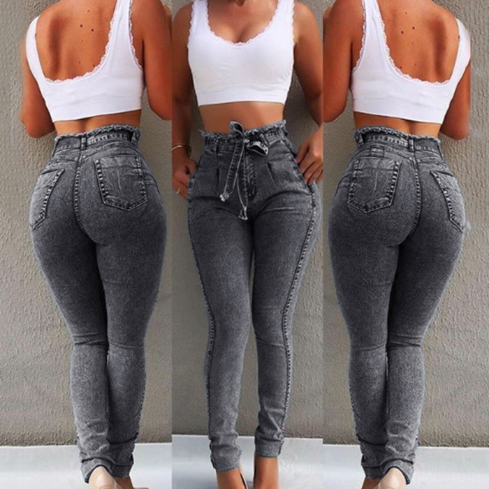 Women's Fashion High Waist Loose Stretch Jeans