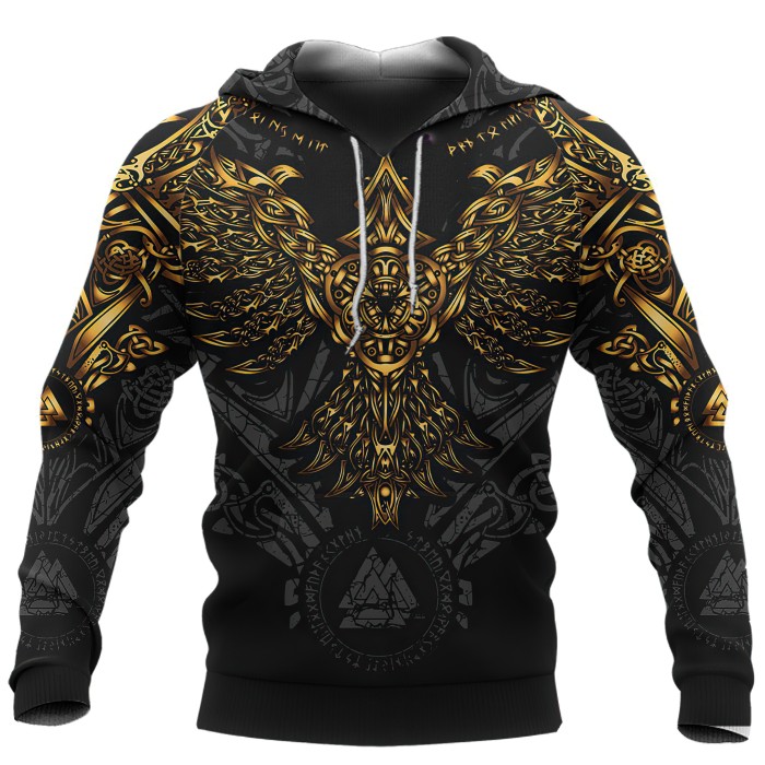 Men's Fashion Retro 3D Printing Casual Sweatshirt Hoodie